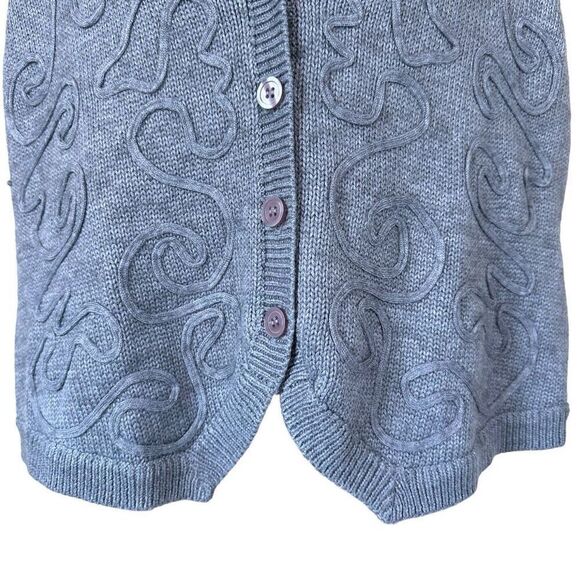 Vintage Alfred Dunner Chunky Knit Button Down Sweater Vest Size Petite - Picture 4 of 6